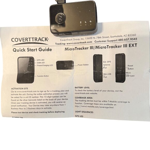 CovertTrack MicroTracker III EXT GPS Tracking Device SOS Button QuickStart Guide - Picture 4 of 11